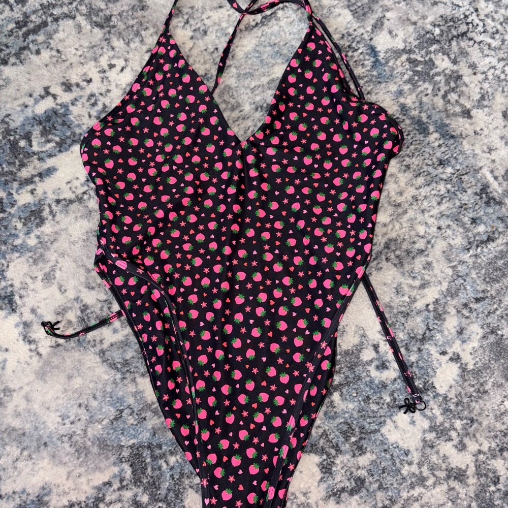 Kulani Kinis Pink and Black One Piece Swimsuit